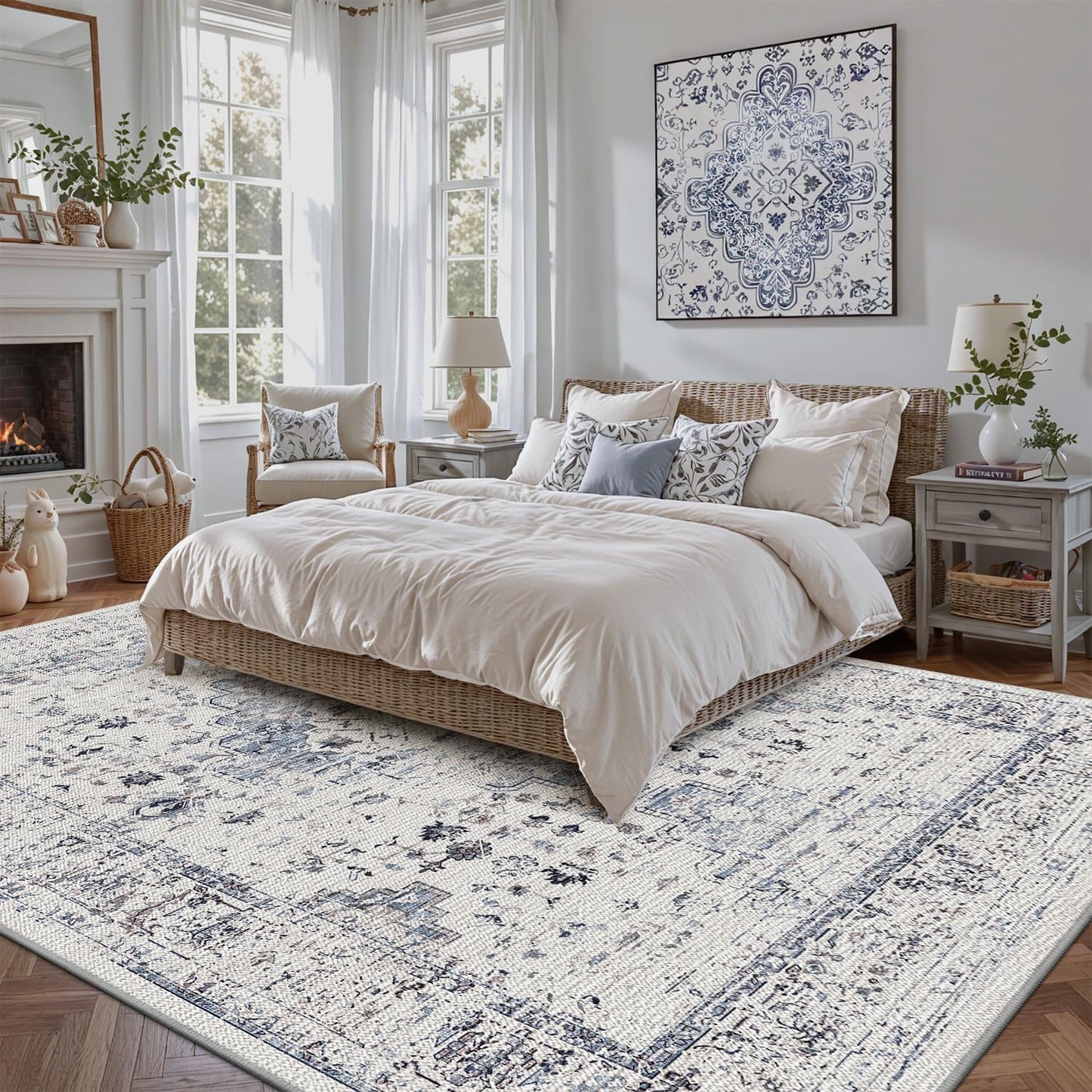 LUMI Washable Area Rug for Living Room Bedroom, Ultra Thin & Easy Clean