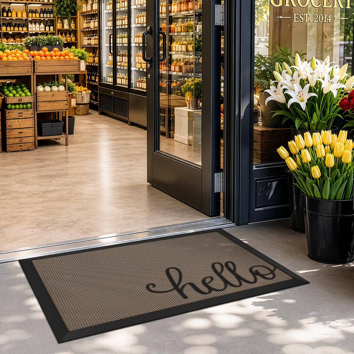 LUMI Outside Welcome Door Mat 32x47, Non-Slip Durable Rubber Easy Clean