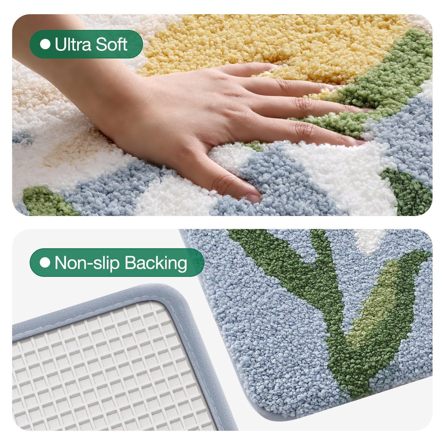 Bathroom Mat, Vibrant Plants Series.