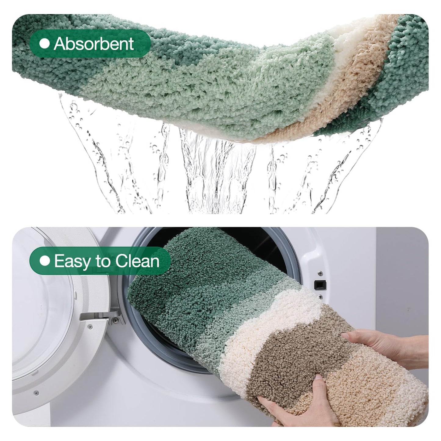 Bathroom Rugs, Non Slip Bath Mat Ultra Soft Washable Absorbent Quick Dry, Ocean Theme Collection