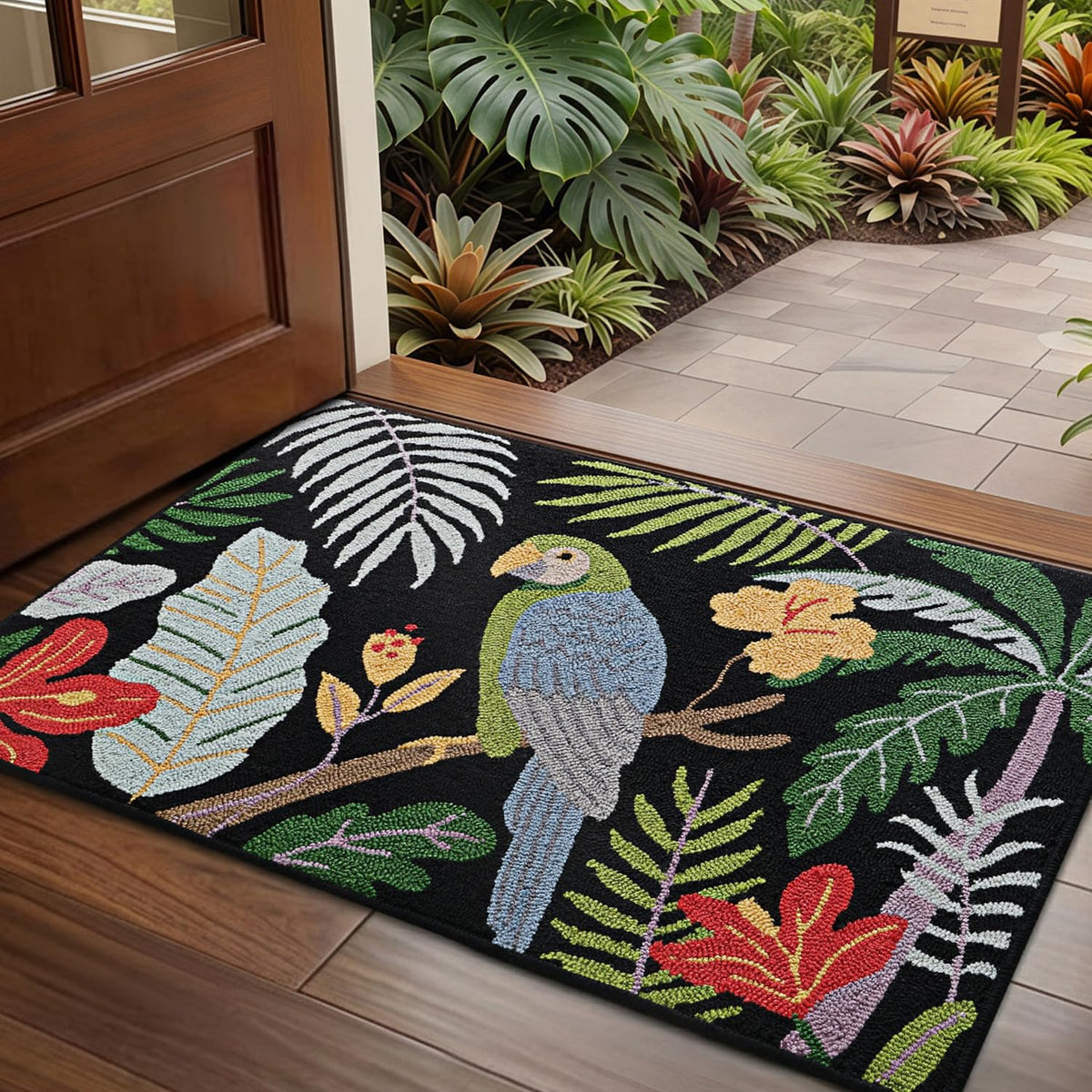 LUMI Indoor Door Mat 24x36, Non-Slip Durable Rubber Backing Washable