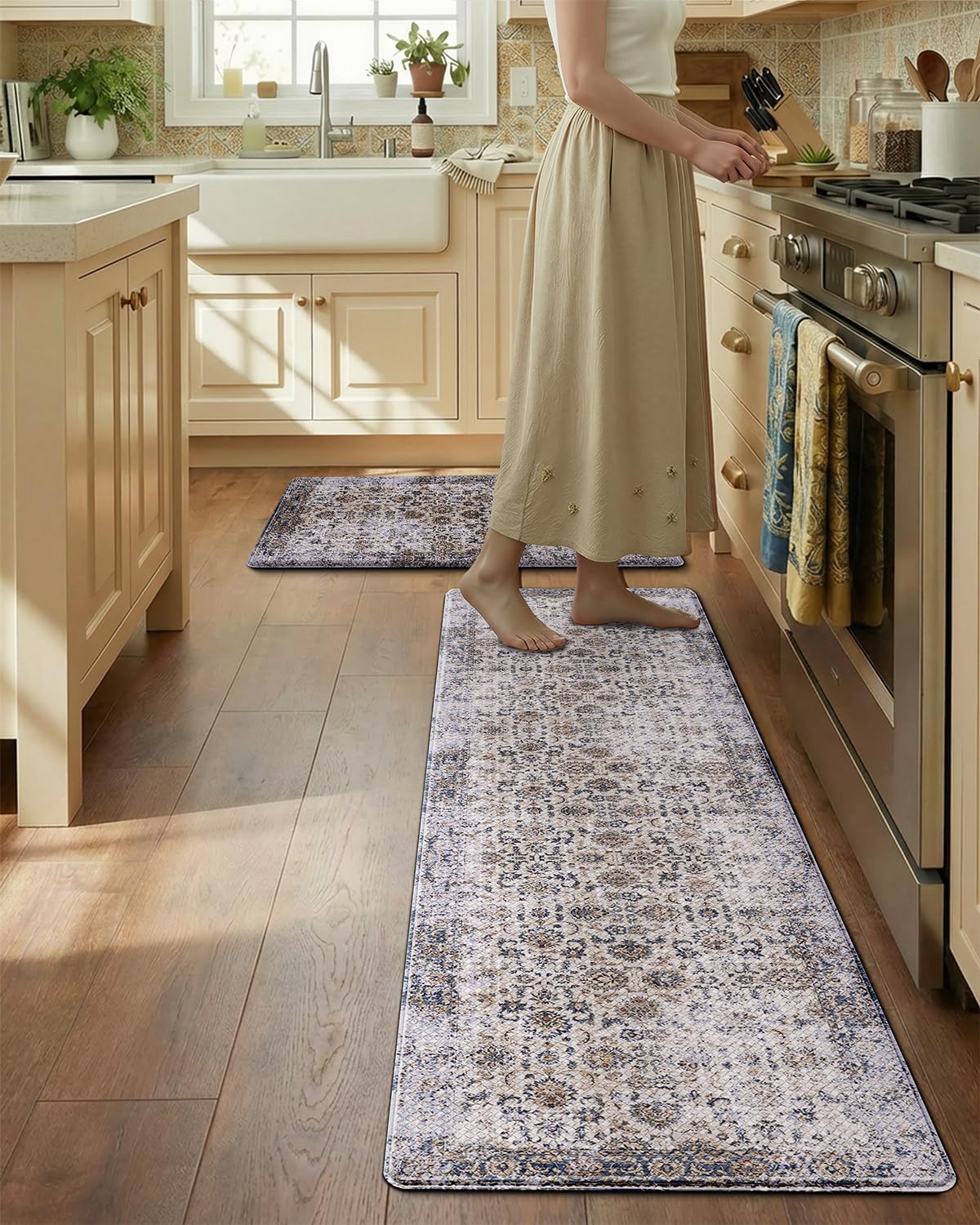 Kitchen Anti Fatigue Mat,  Cushioned Memory Foam Padded, Floor Runner for Home