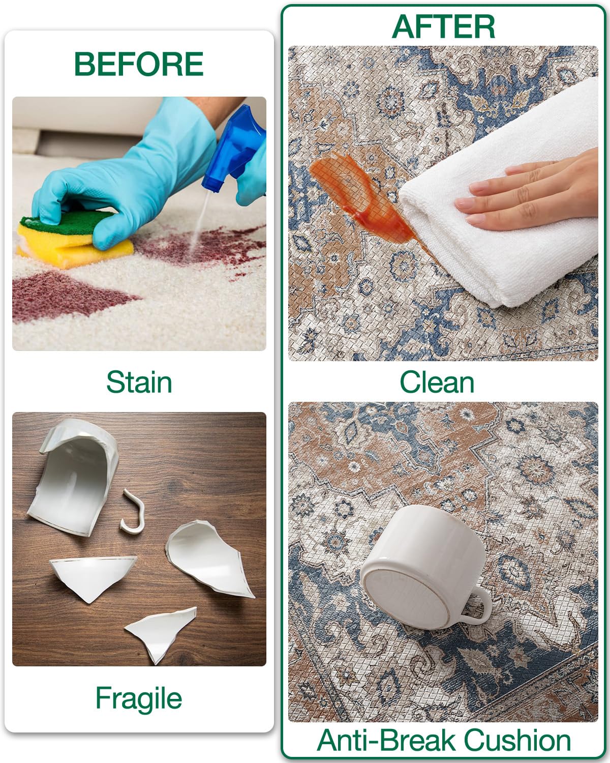 Kitchen Anti Fatigue Mat,  Cushioned Memory Foam Padded, Floor Runner for Home