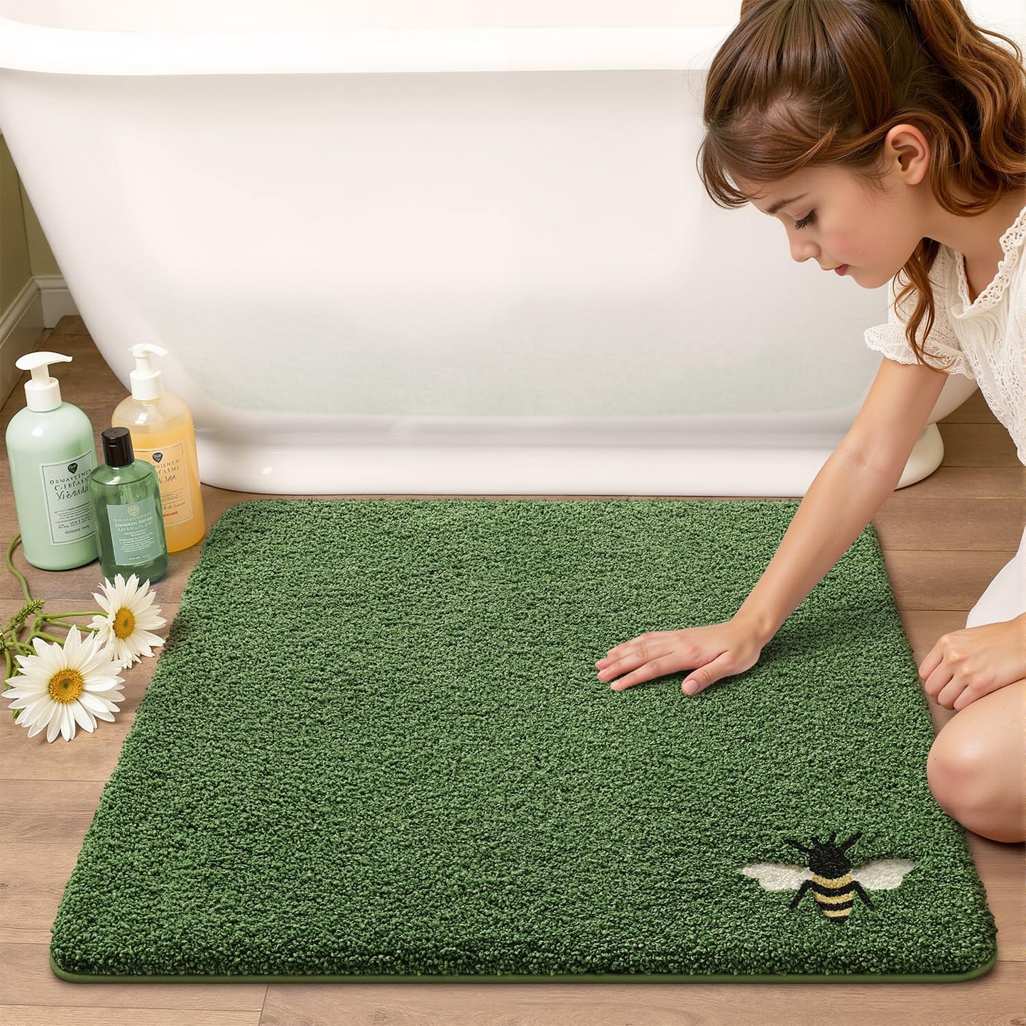 Bathroom Mat, Vibrant Plants Series.