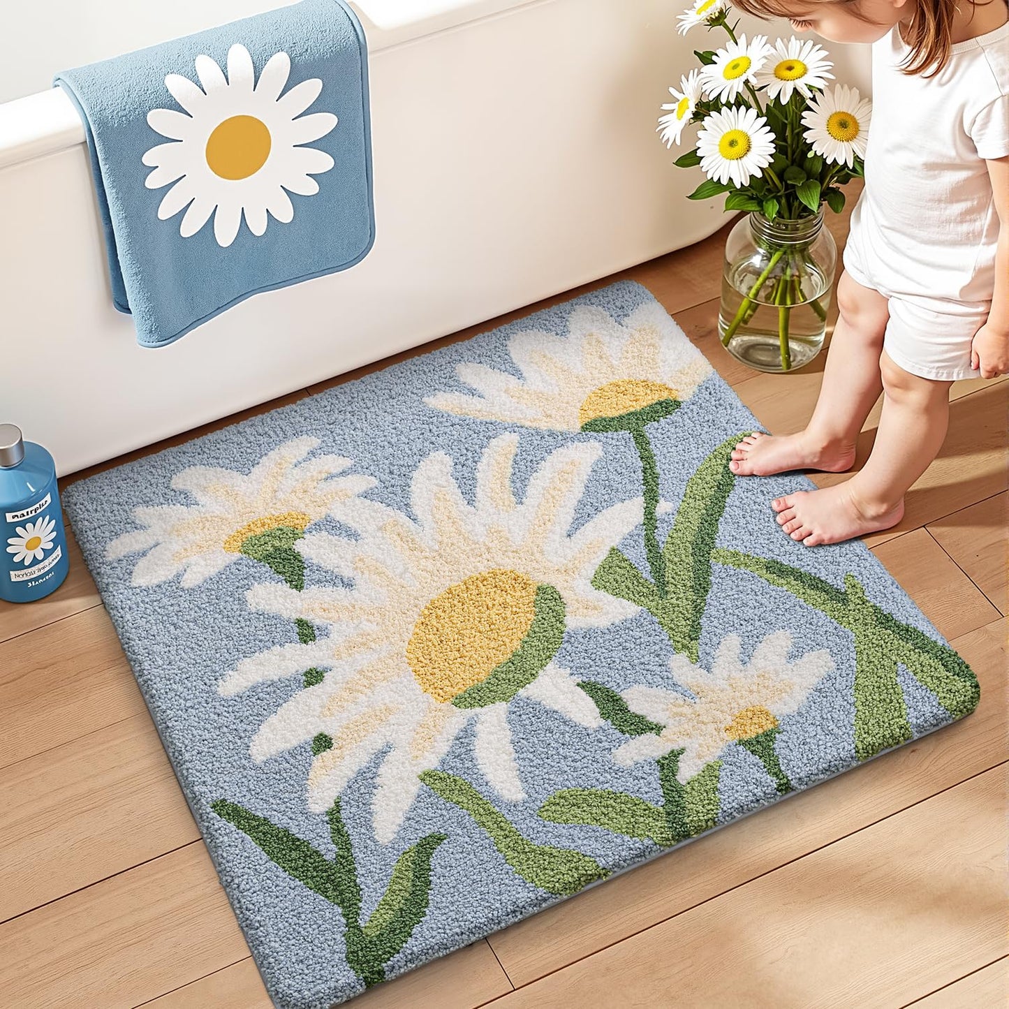 Bathroom Mat, Vibrant Plants Series.