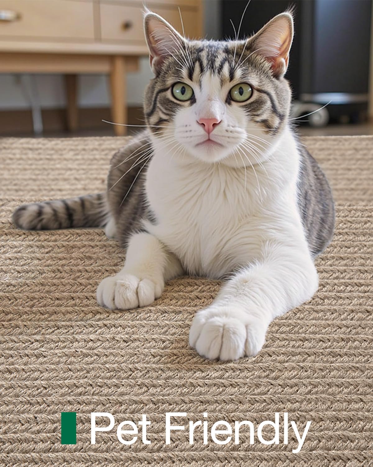 Jute Area Rug, Natural Braided Woven Rugs, Patio Circle Jute Series