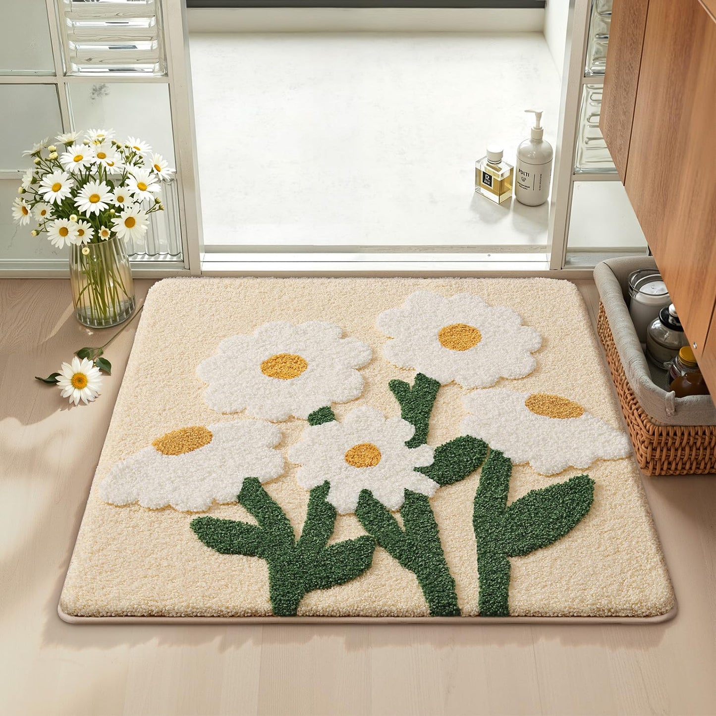 Bathroom Mat, Vibrant Plants Series.