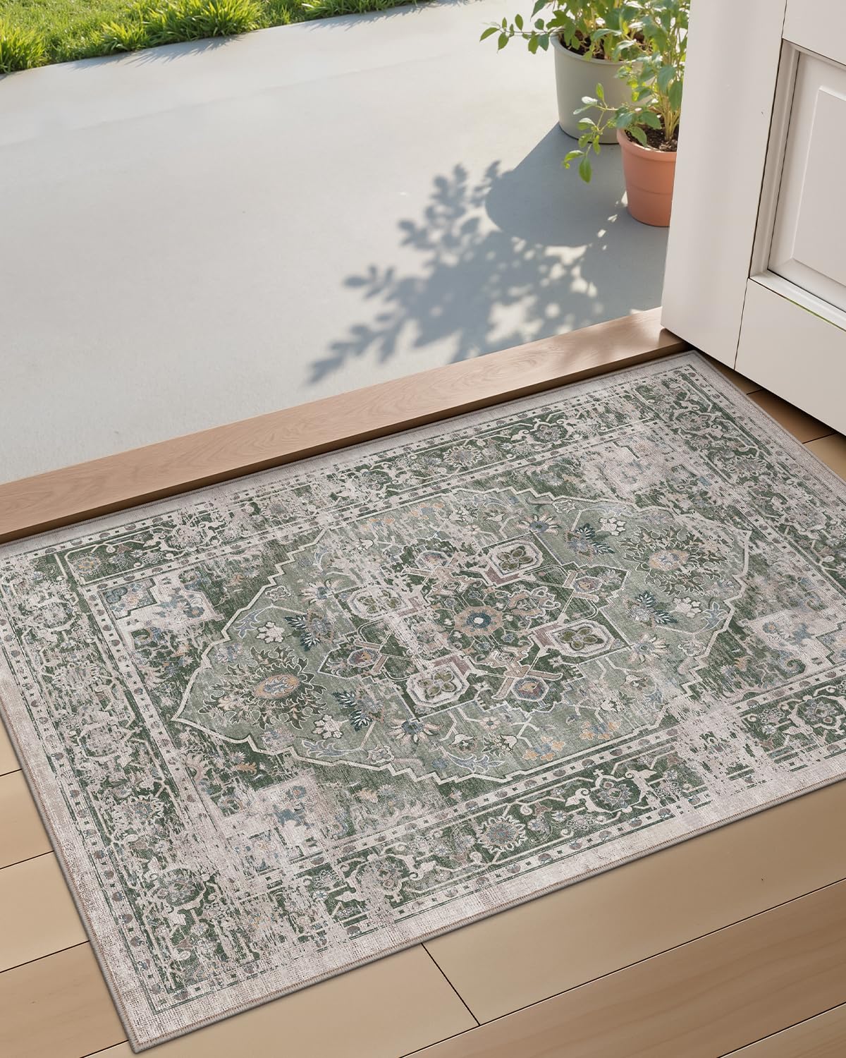 LUMI Washable Area Rug for Living Room Bedroom, Ultra Thin & Easy Clean