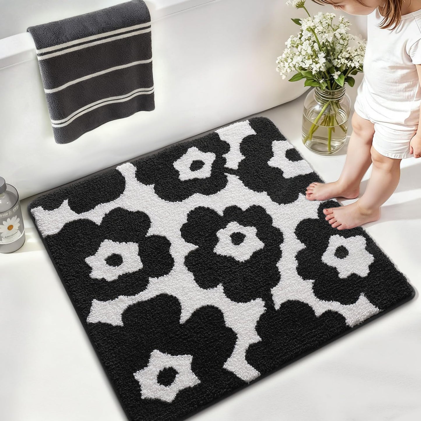 Bathroom Mat, Vibrant Plants Series.