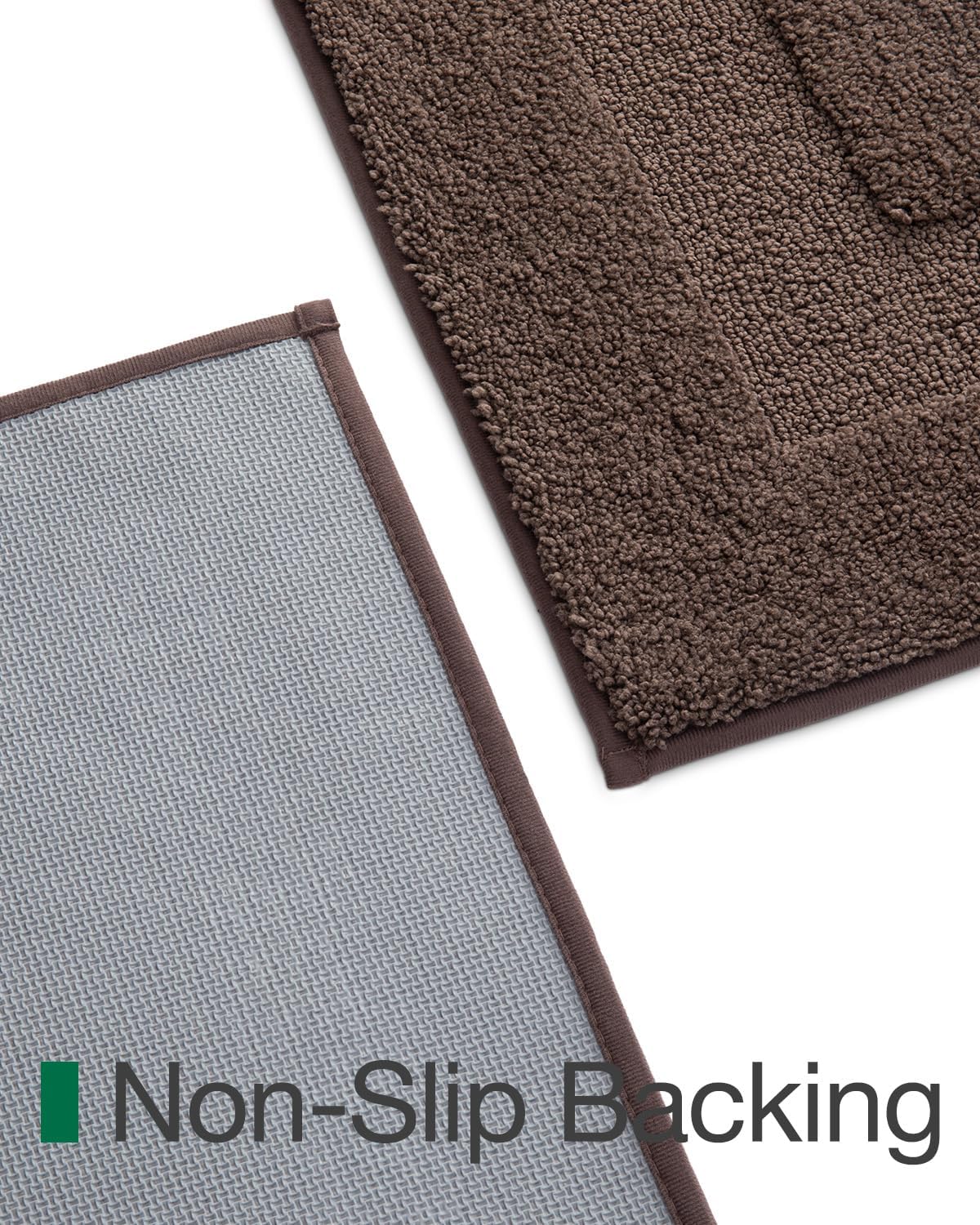LUMI Ultra Soft Bathroom Rug, Non Slip Rubber Backing, Absorbent Washable Quick Dry, Premium Microfiber Plush, Brown, for Bathtub/Shower Floor