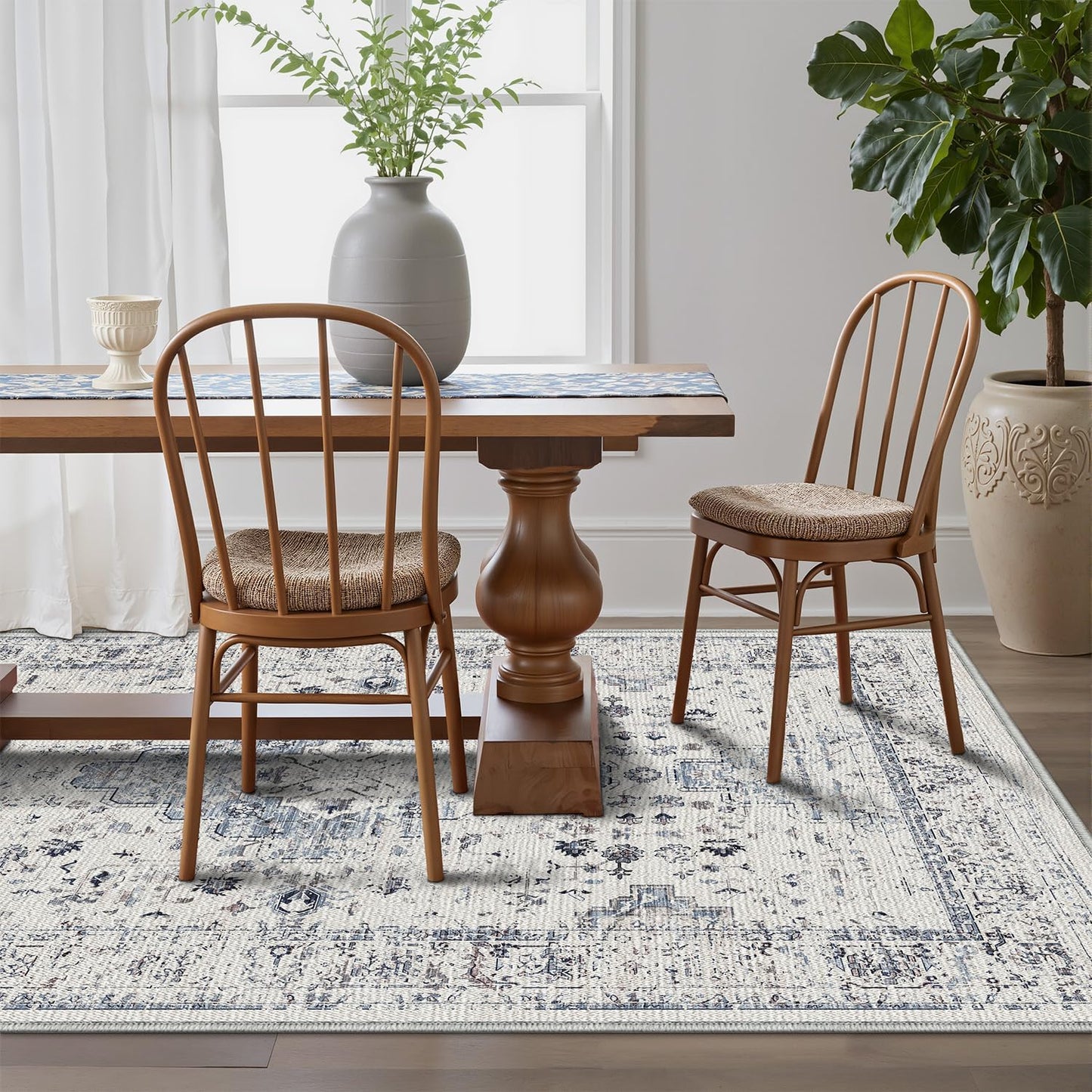 LUMI Washable Area Rug for Living Room Bedroom, Ultra Thin & Easy Clean