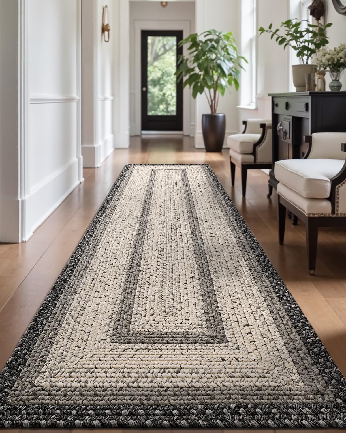 Jute Runner Rug, Natural Braided Woven Rugs, Jute Scape Series