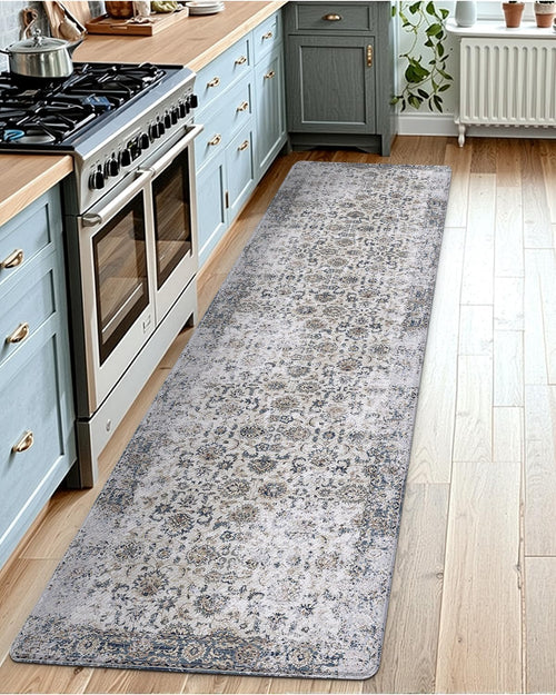 LUMI 2025 Upgraded Anti Fatigue Cushioned Kitchen Mat for Floor, Non-Slip Comfort PVC Padded Mats with Faux Leather Surface for Standing, Desk Office, Sink, Laundry