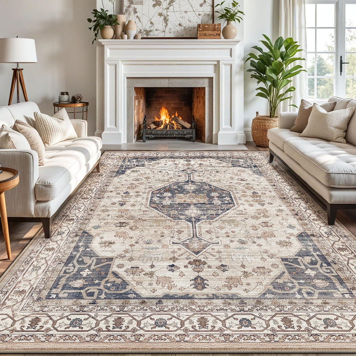 LUMI Washable Area Rug for Living Room Bedroom, Ultra Thin & Easy Clean