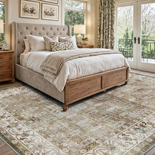 Area Rug Traditional Vintage Series Retro Meadow, Modern Area Rugs for Living Room