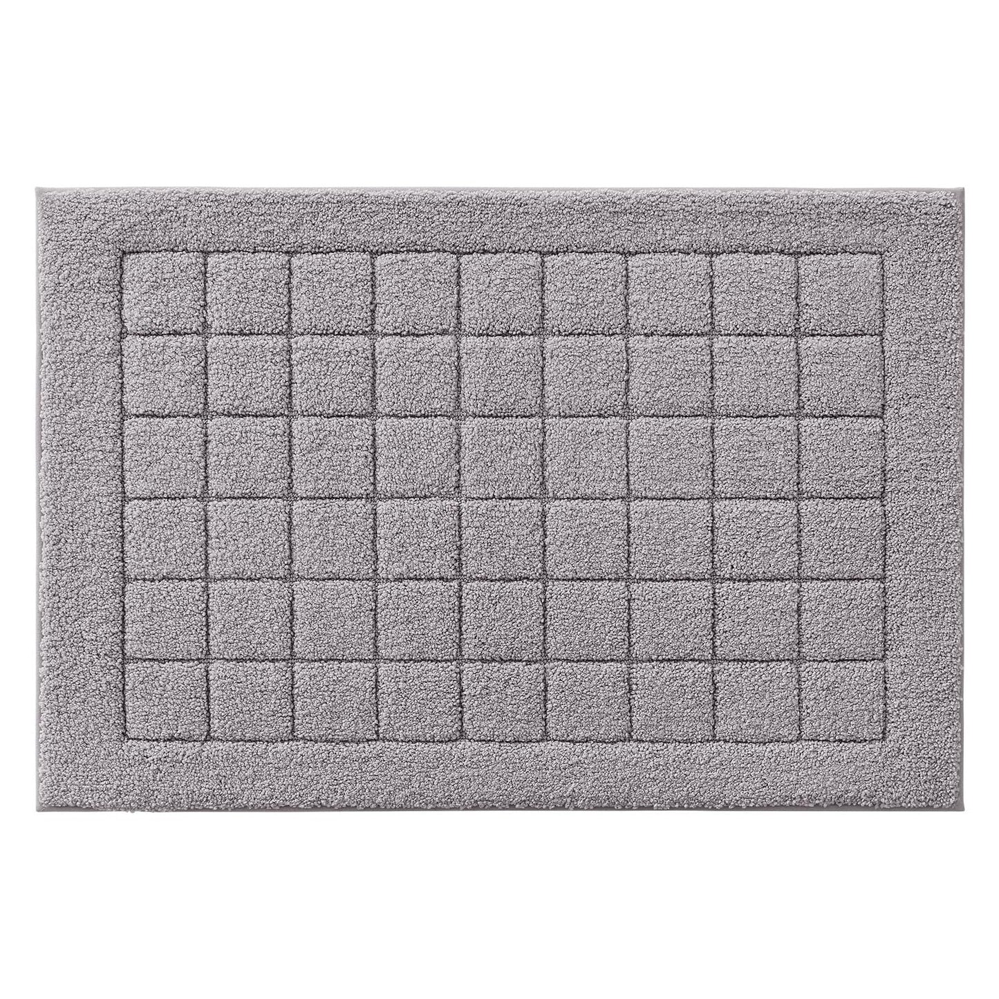 LUMI Modern Bathroom Rug, Serene Grid Series.