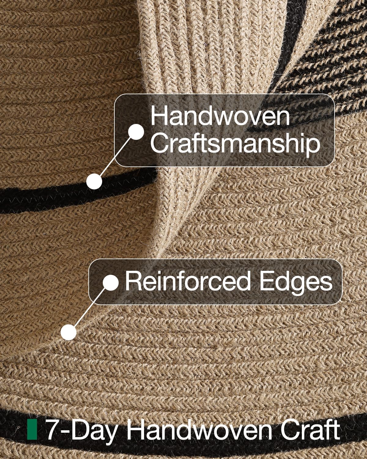 Jute Area Rug, Natural Braided Woven Rugs, Patio Circle Jute Series