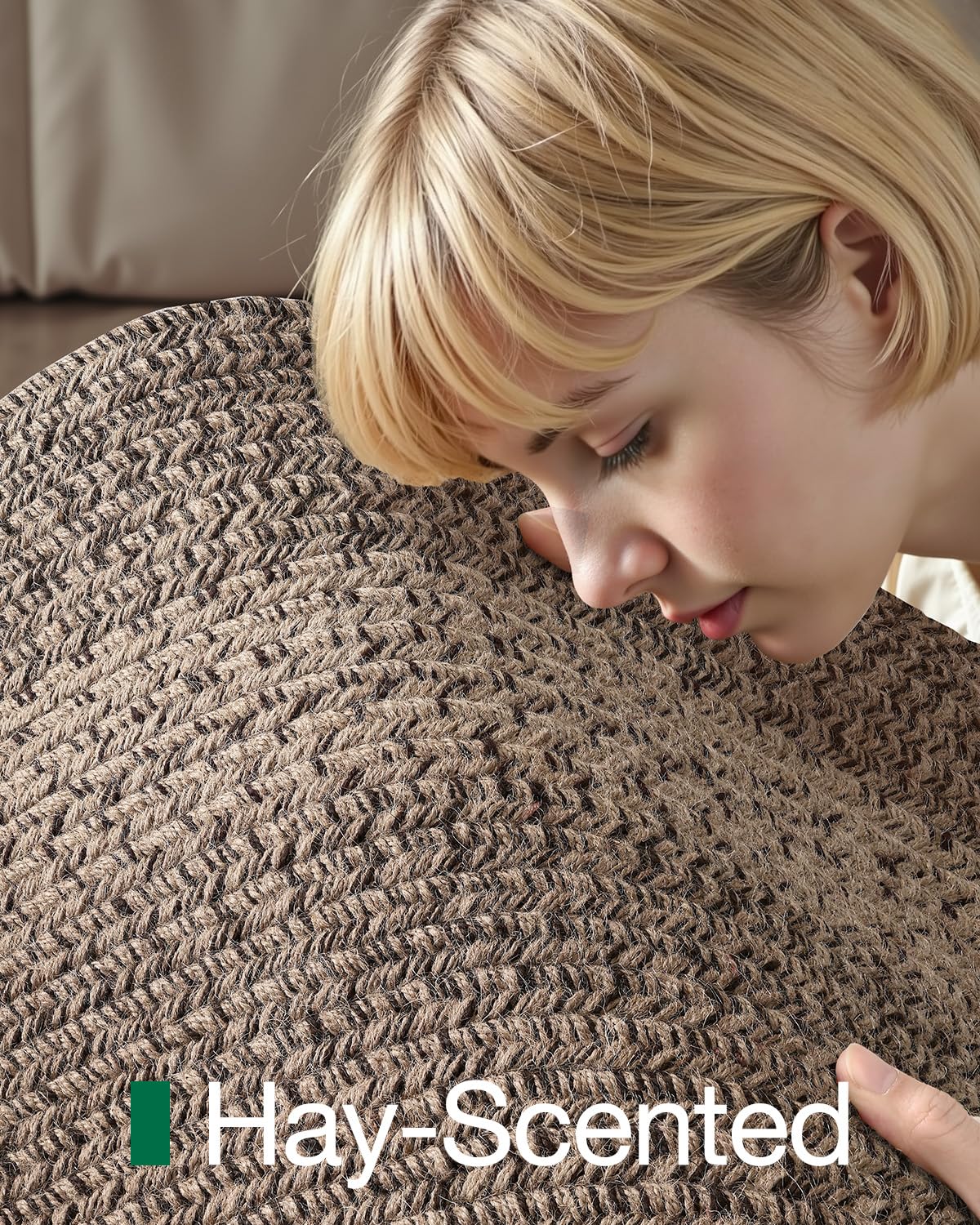 Jute Area Rug, Natural Braided Woven Rugs, Patio Circle Jute Series