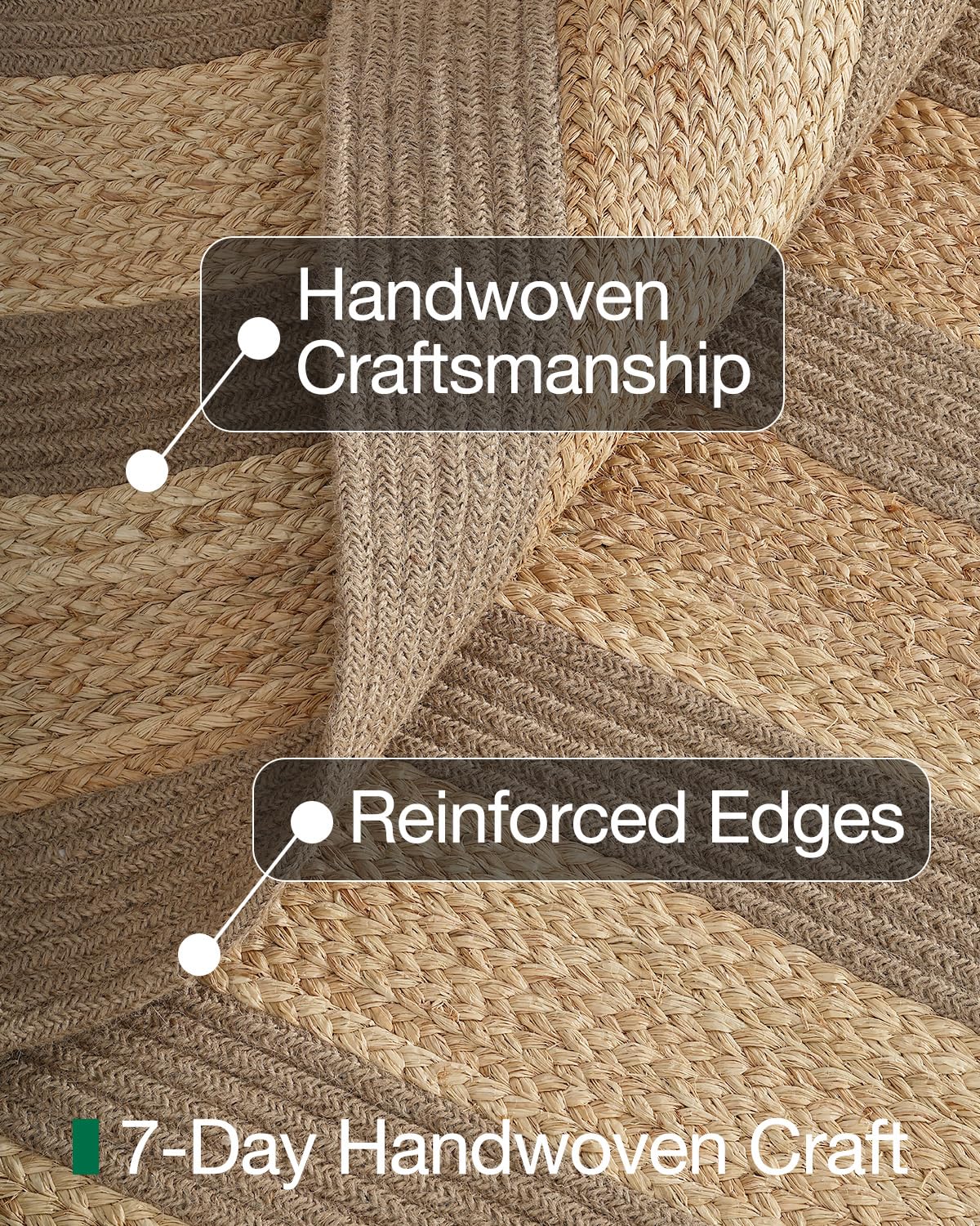 Jute Runner Rug, Natural Braided Woven Rugs, Jute Scape Series