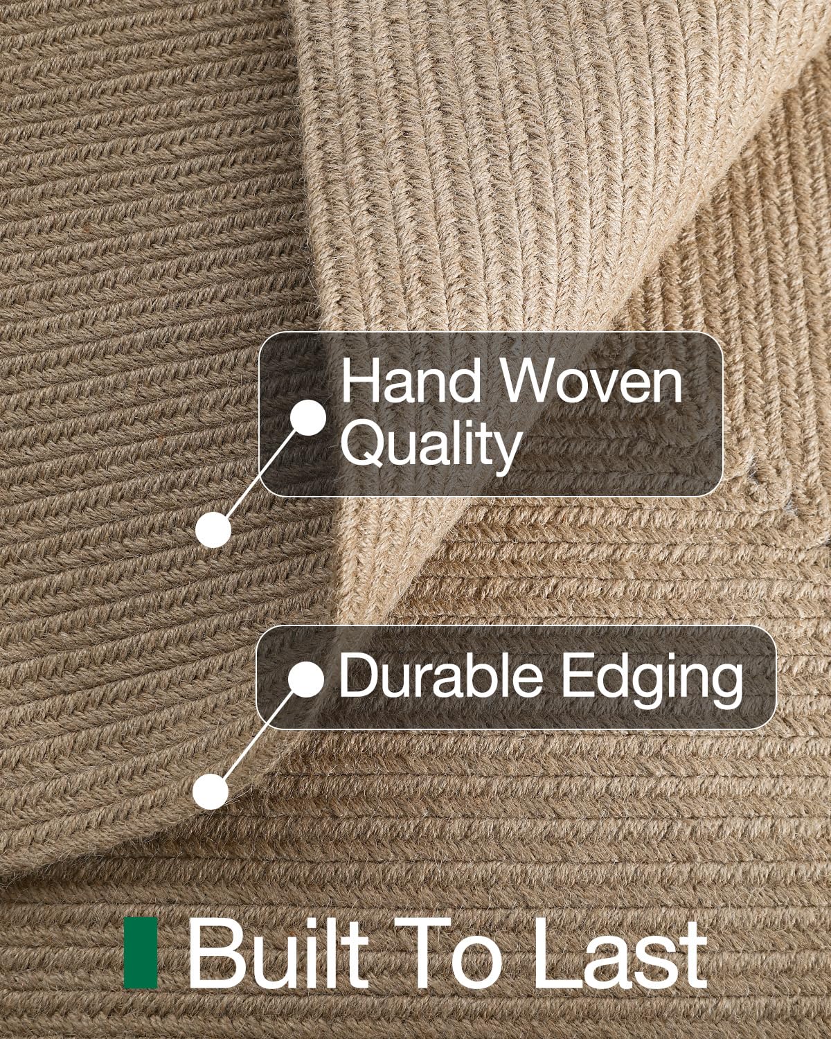 Jute Area Rug, Natural Braided Woven Rugs, Patio Circle Jute Series