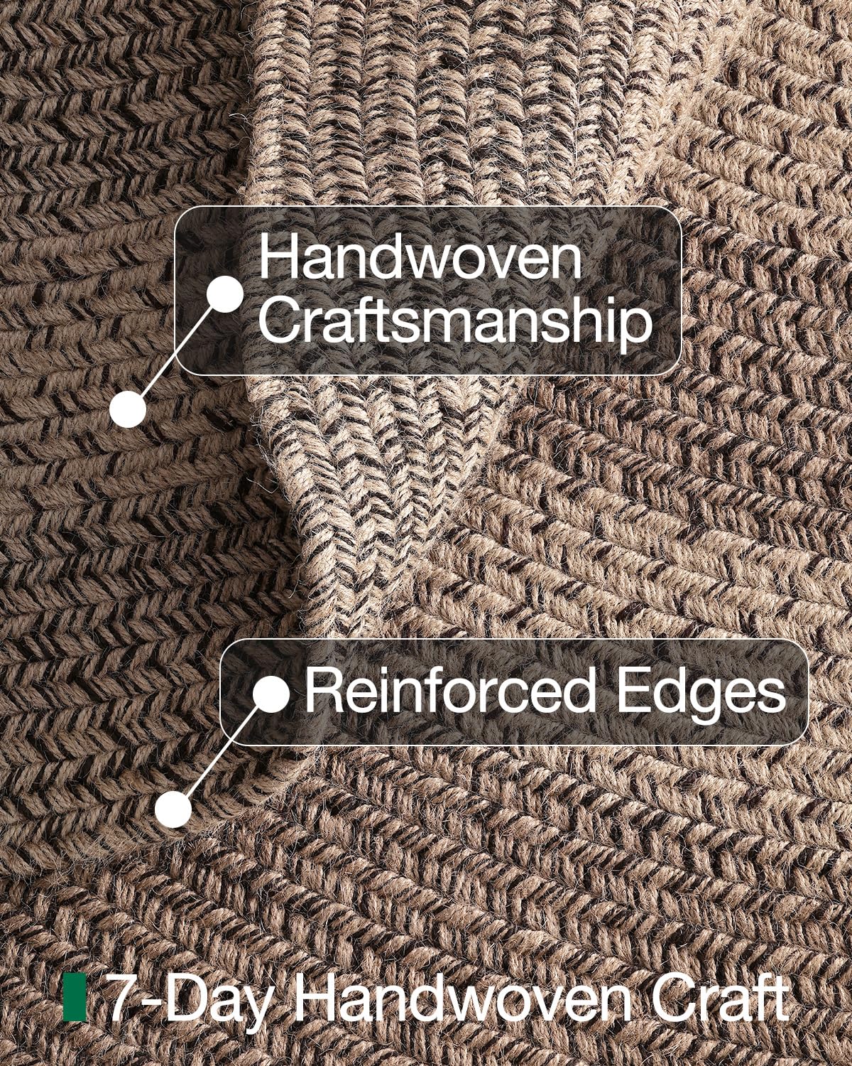 Jute Area Rug, Natural Braided Woven Rugs, Patio Circle Jute Series