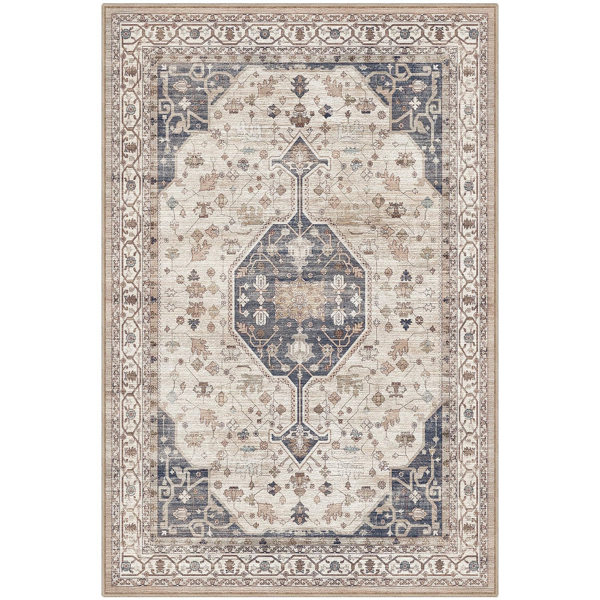 LUMI Washable Area Rug for Living Room Bedroom, Ultra Thin & Easy Clean