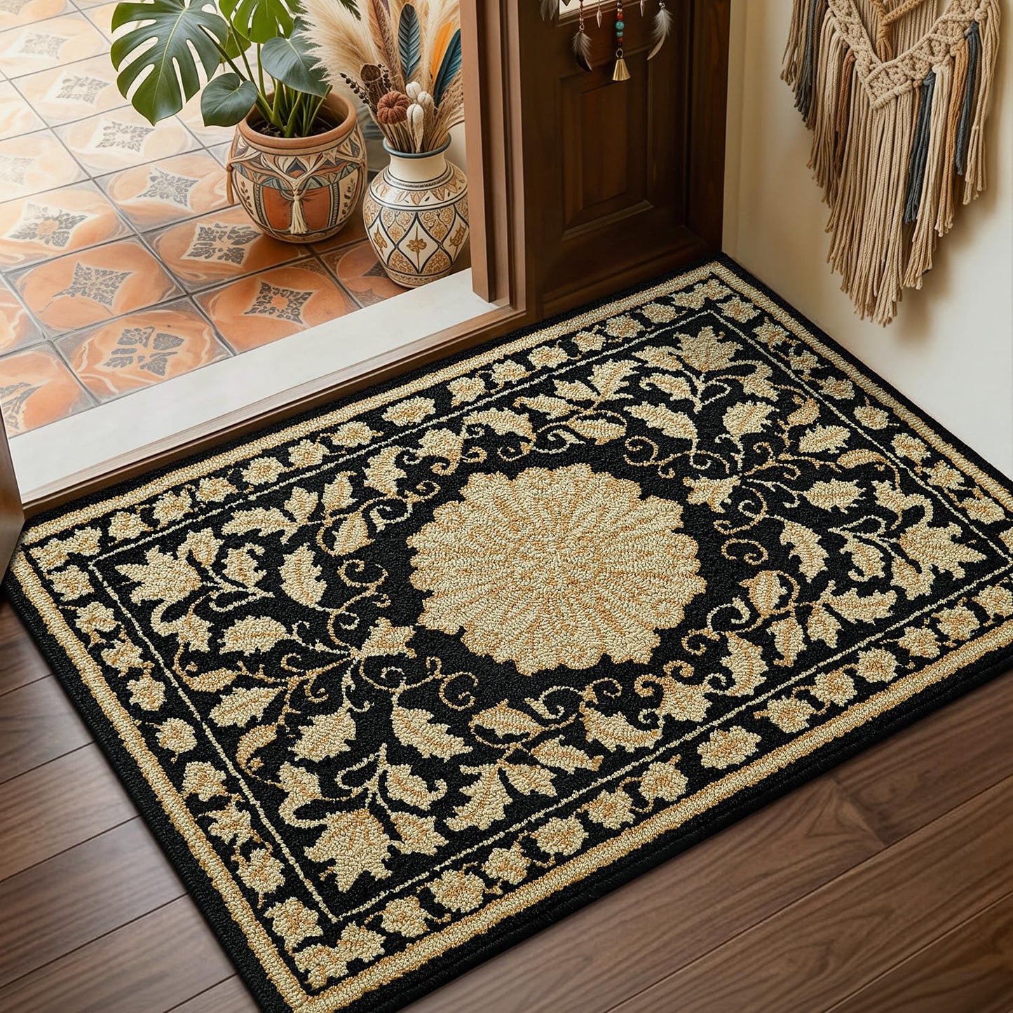 LUMI Indoor Door Mat 24x36, Non-Slip Durable Rubber Backing Washable