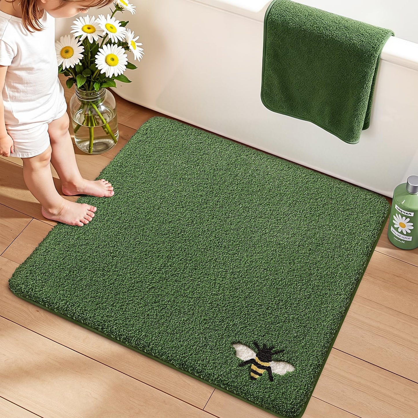 Bathroom Mat, Vibrant Plants Series.