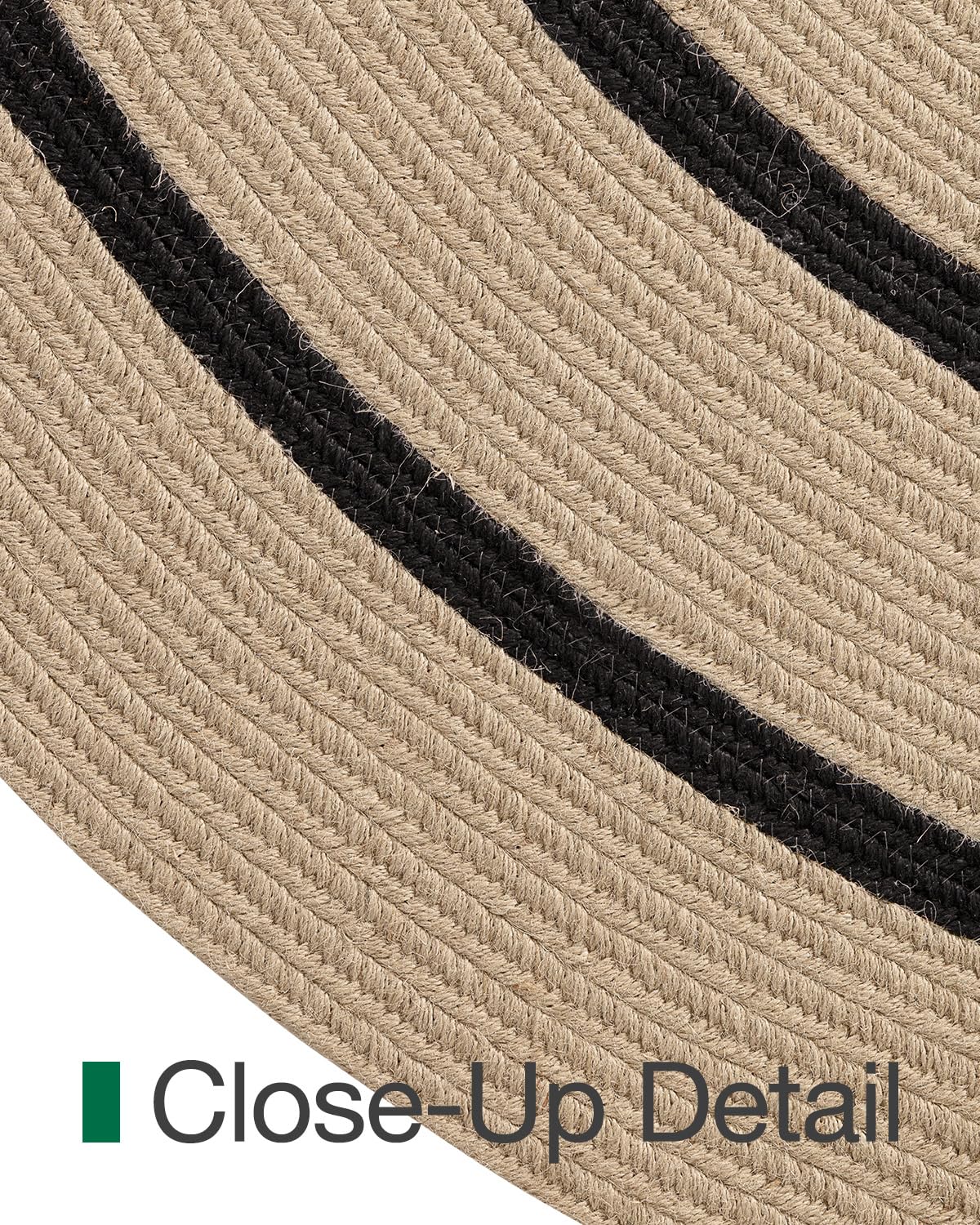 Jute Area Rug, Natural Braided Woven Rugs, Patio Circle Jute Series
