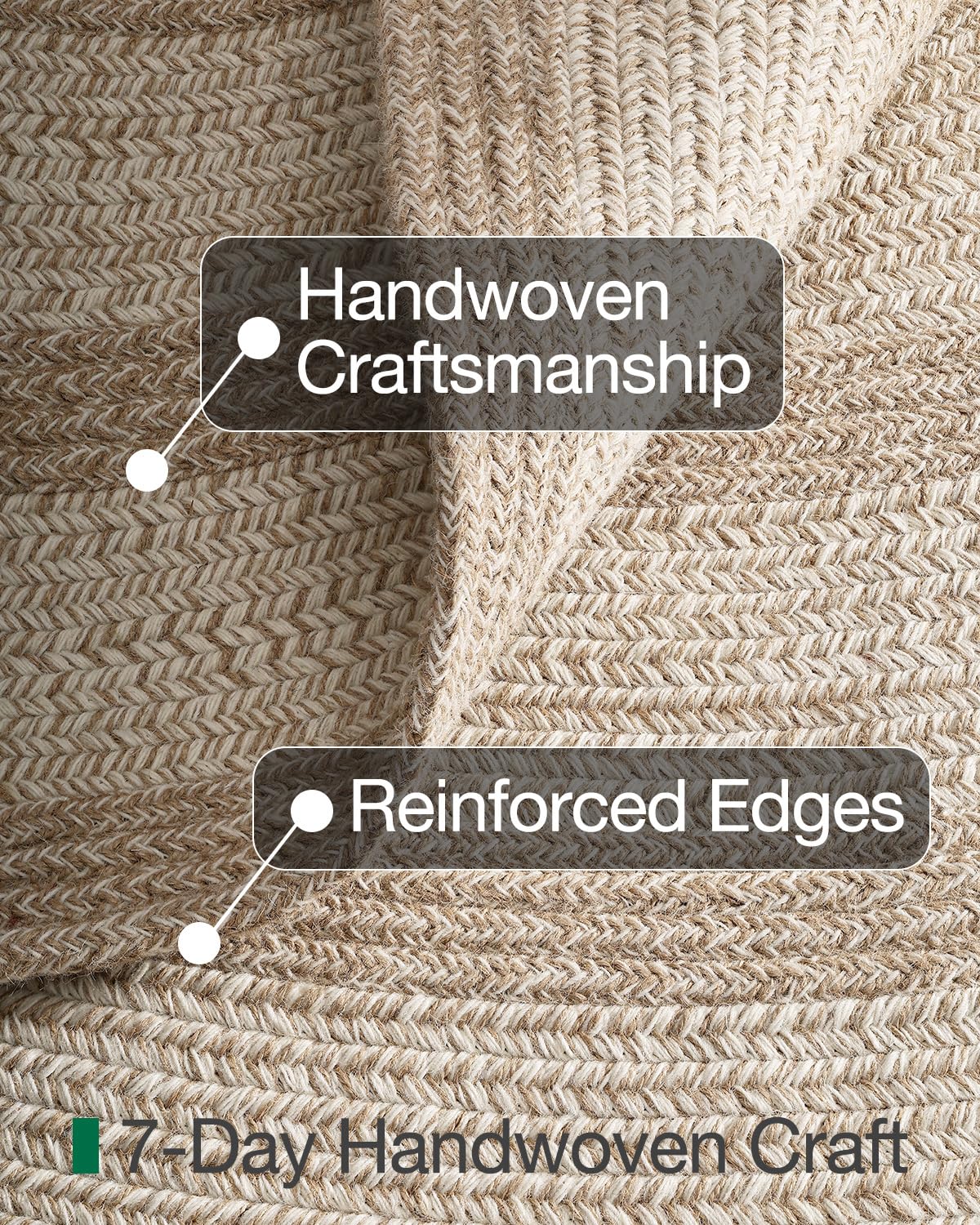 Jute Area Rug, Natural Braided Woven Rugs, Patio Circle Jute Series