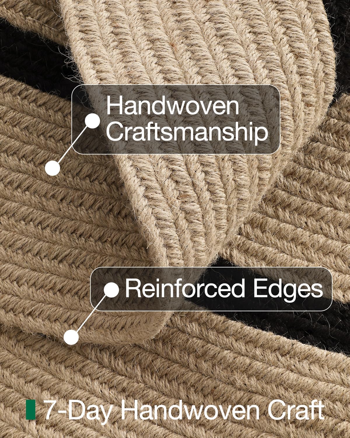 Jute Area Rug, Natural Braided Woven Rugs, Patio Circle Jute Series