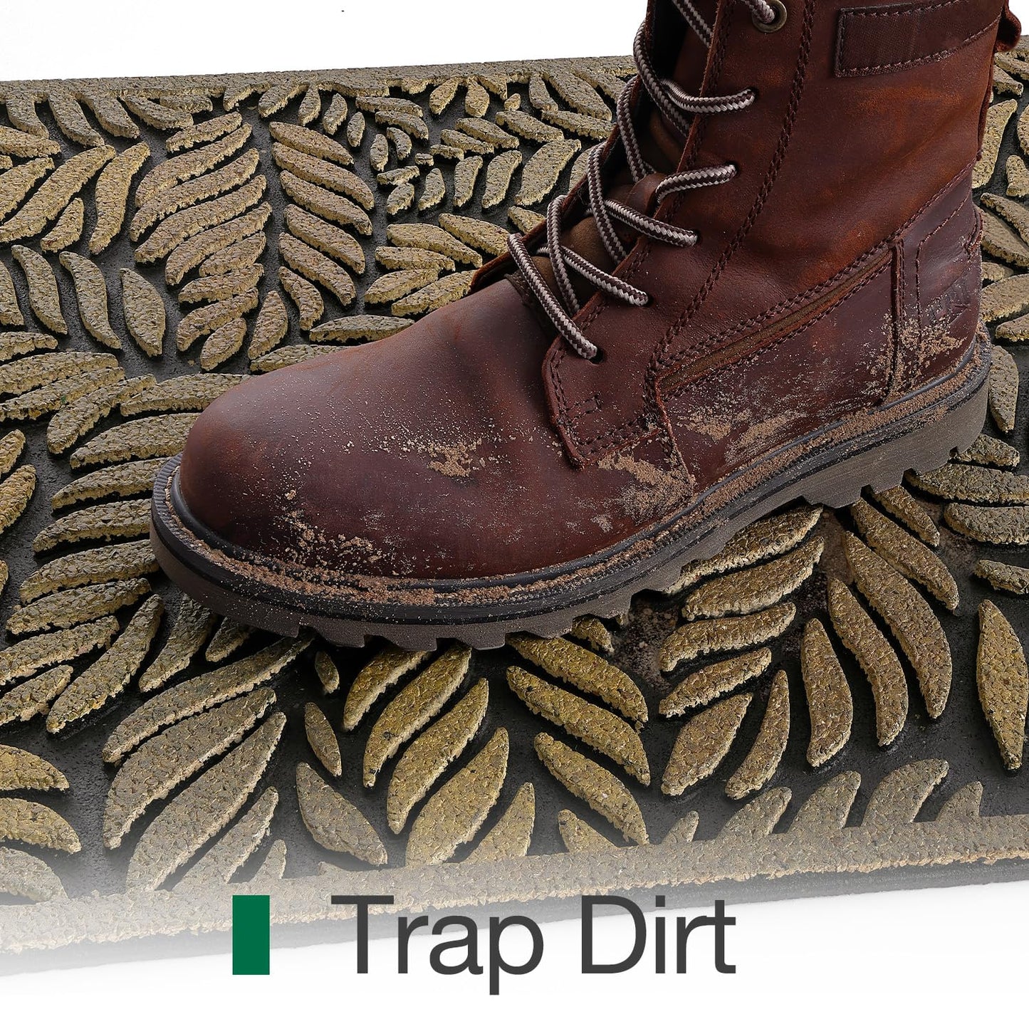 Entrance Doormat, Thick Natural Rubber Back, Stain and Fade Resistant, Nature Impression Collection - Fallen Leaves