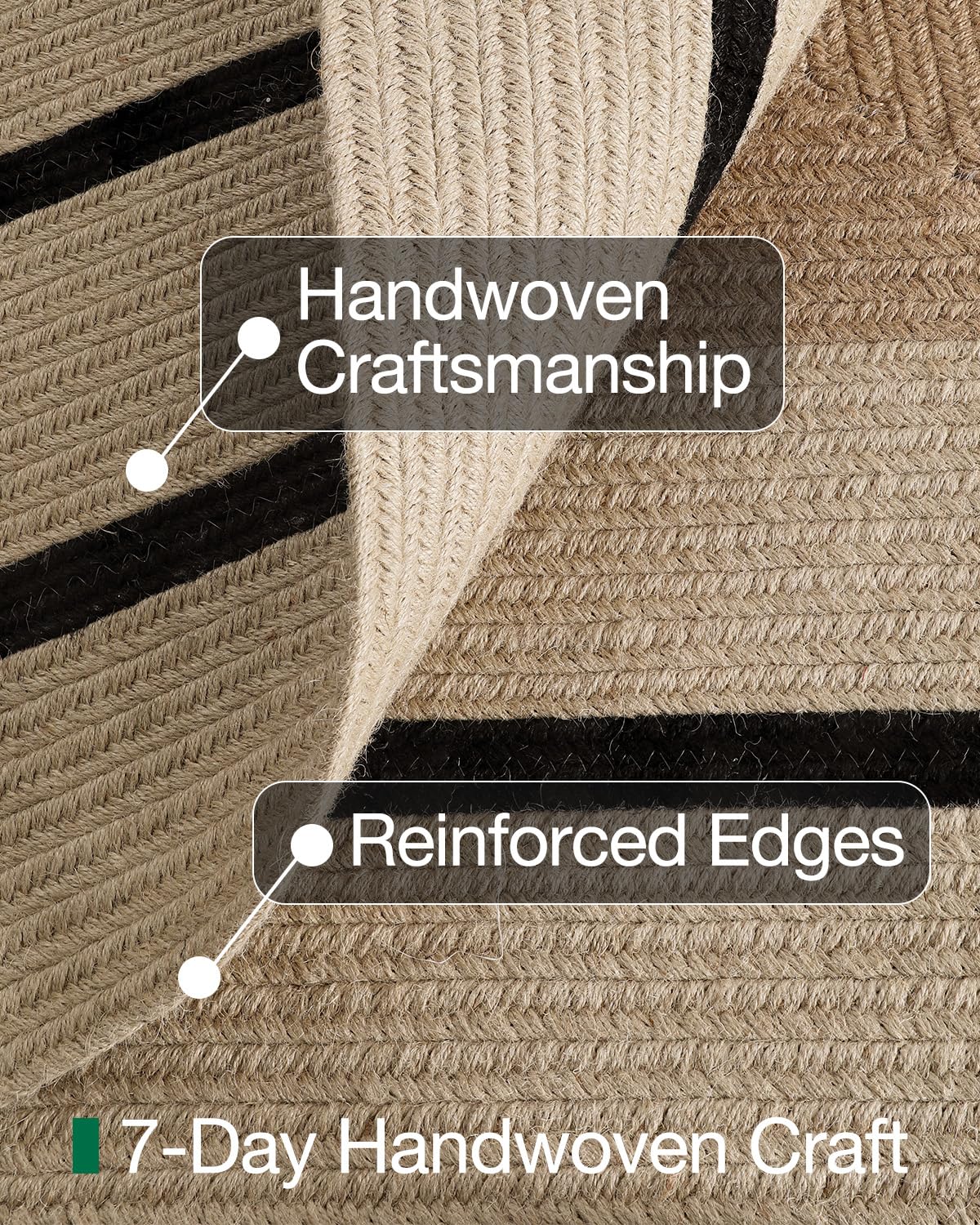 Jute Runner Rug, Natural Braided Woven Rugs, Jute Scape Series