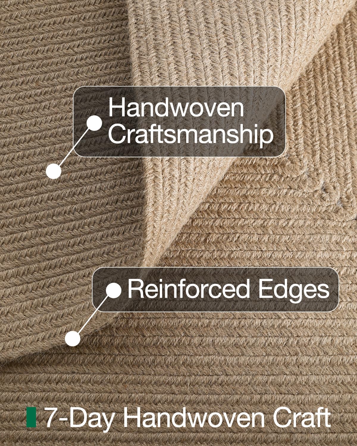 Jute Area Rug, Natural Braided Woven Rugs, Patio Circle Jute Series