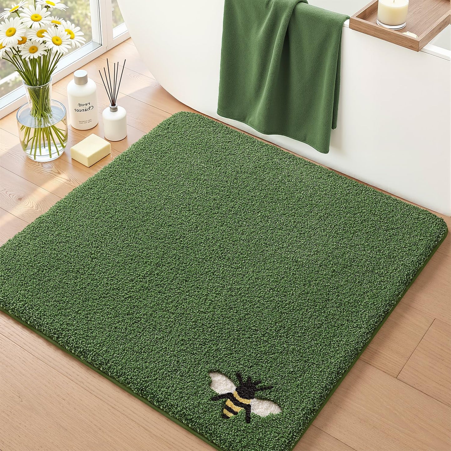 Bathroom Mat, Vibrant Plants Series.