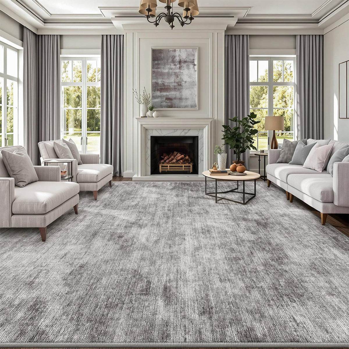LUMI Washable Area Rug for Living Room Bedroom, Ultra Thin & Easy Clean