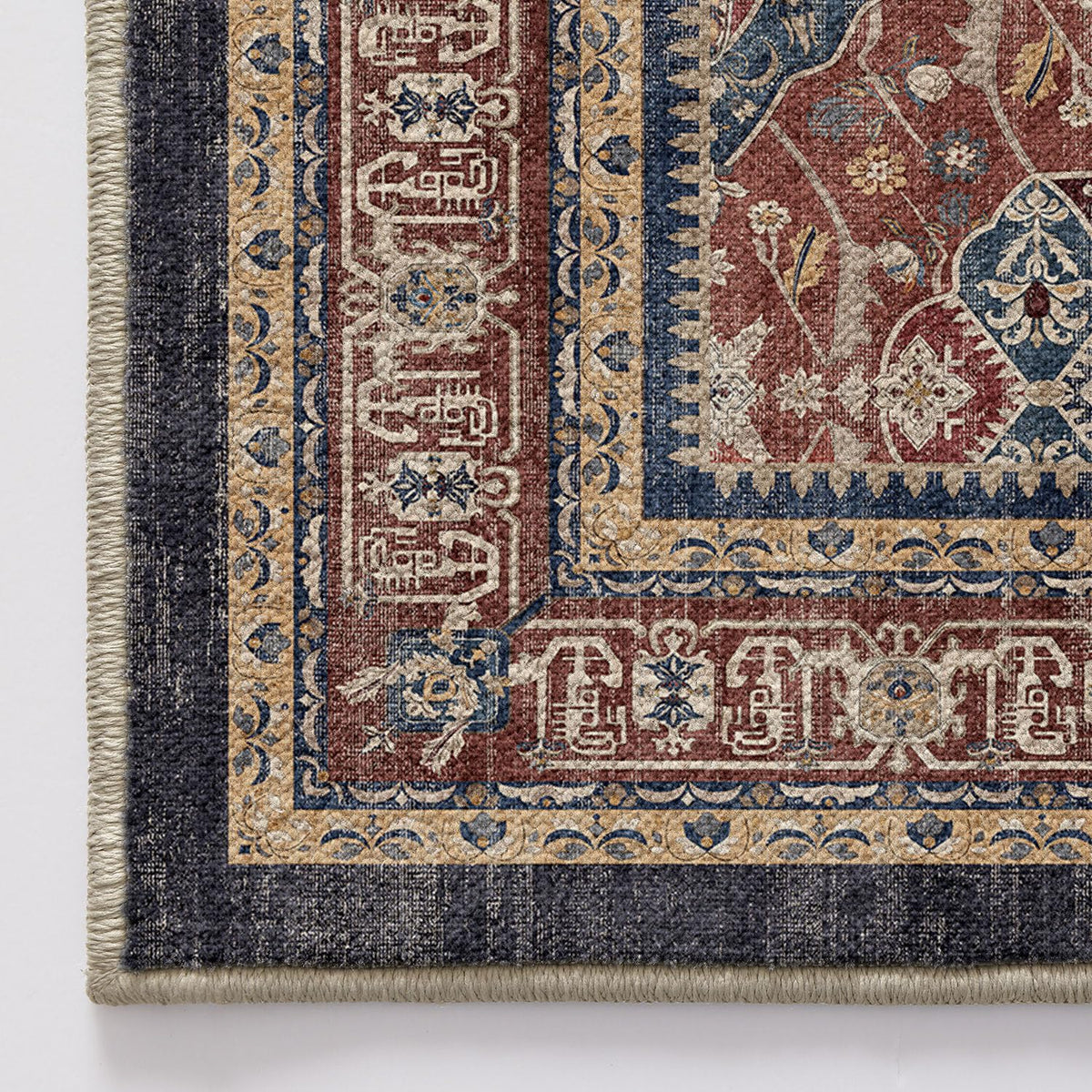LUMI Washable Area Rug for Living Room Bedroom, Ultra Thin & Easy Clean