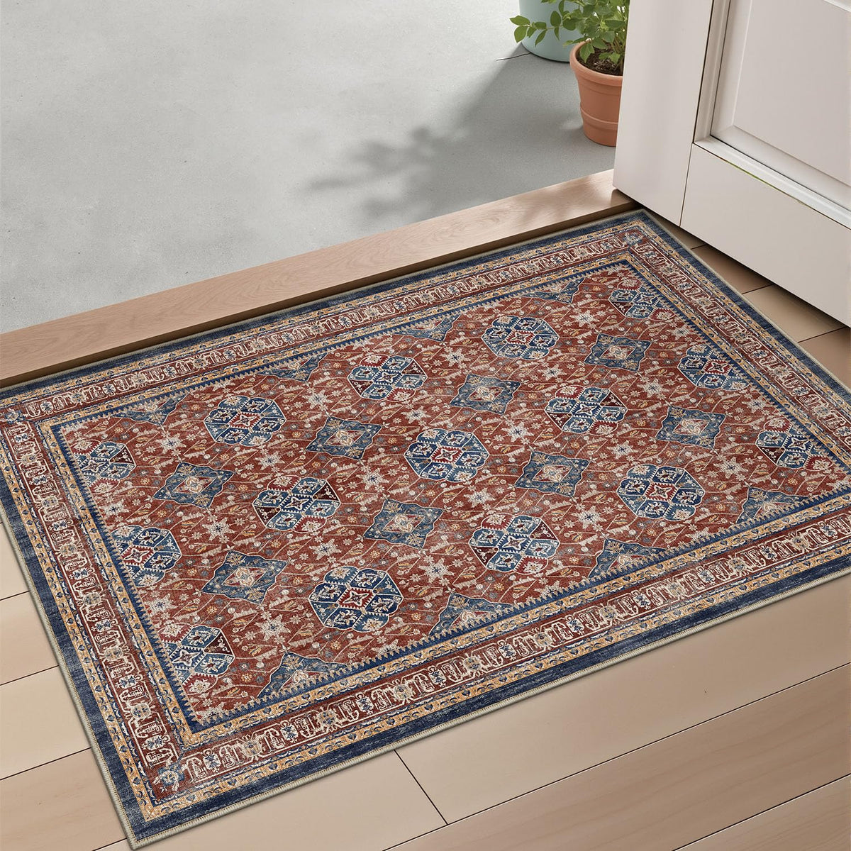 LUMI Washable Area Rug for Living Room Bedroom, Ultra Thin & Easy Clean