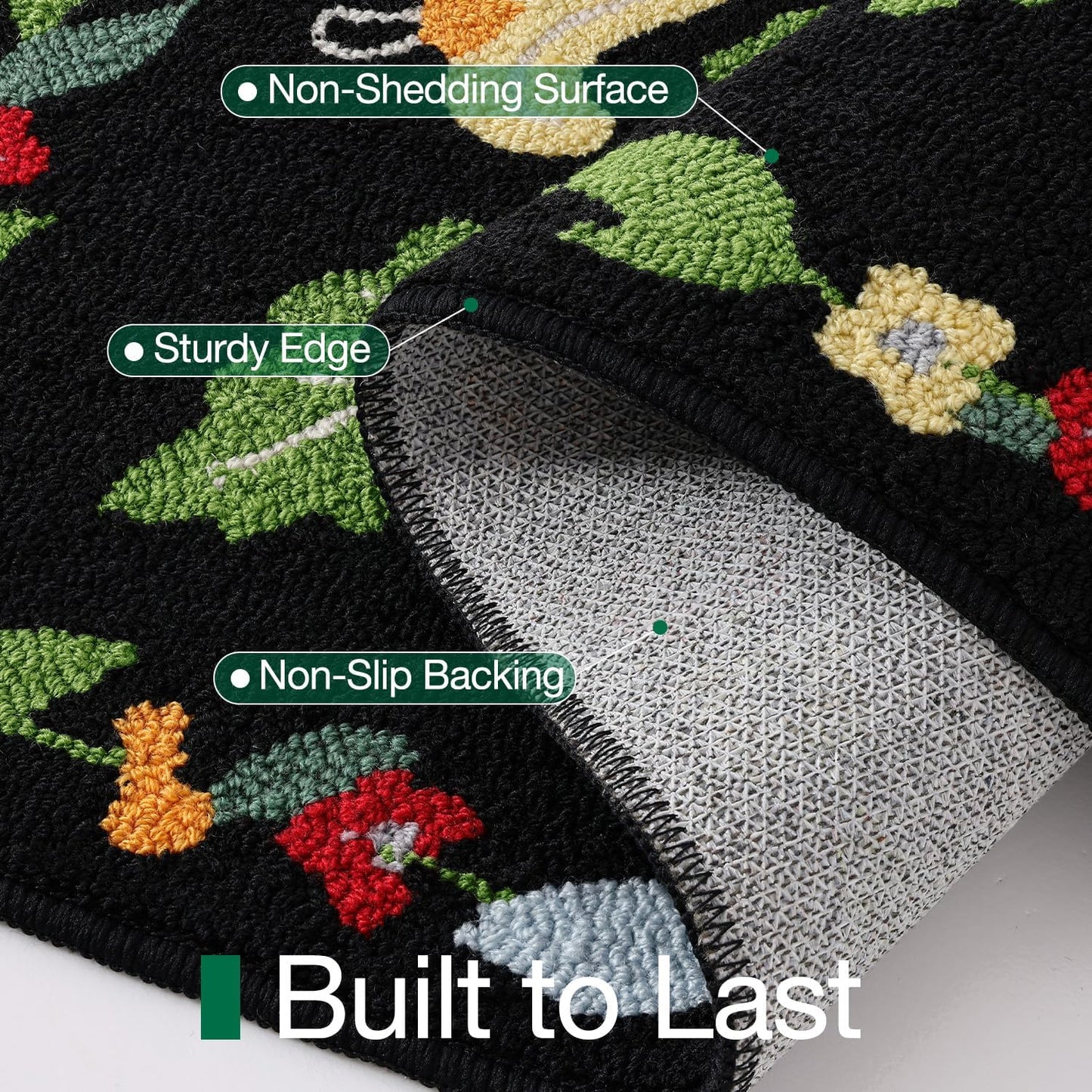 LUMI Indoor Door Mat 24x36, Non-Slip Durable Rubber Backing Washable