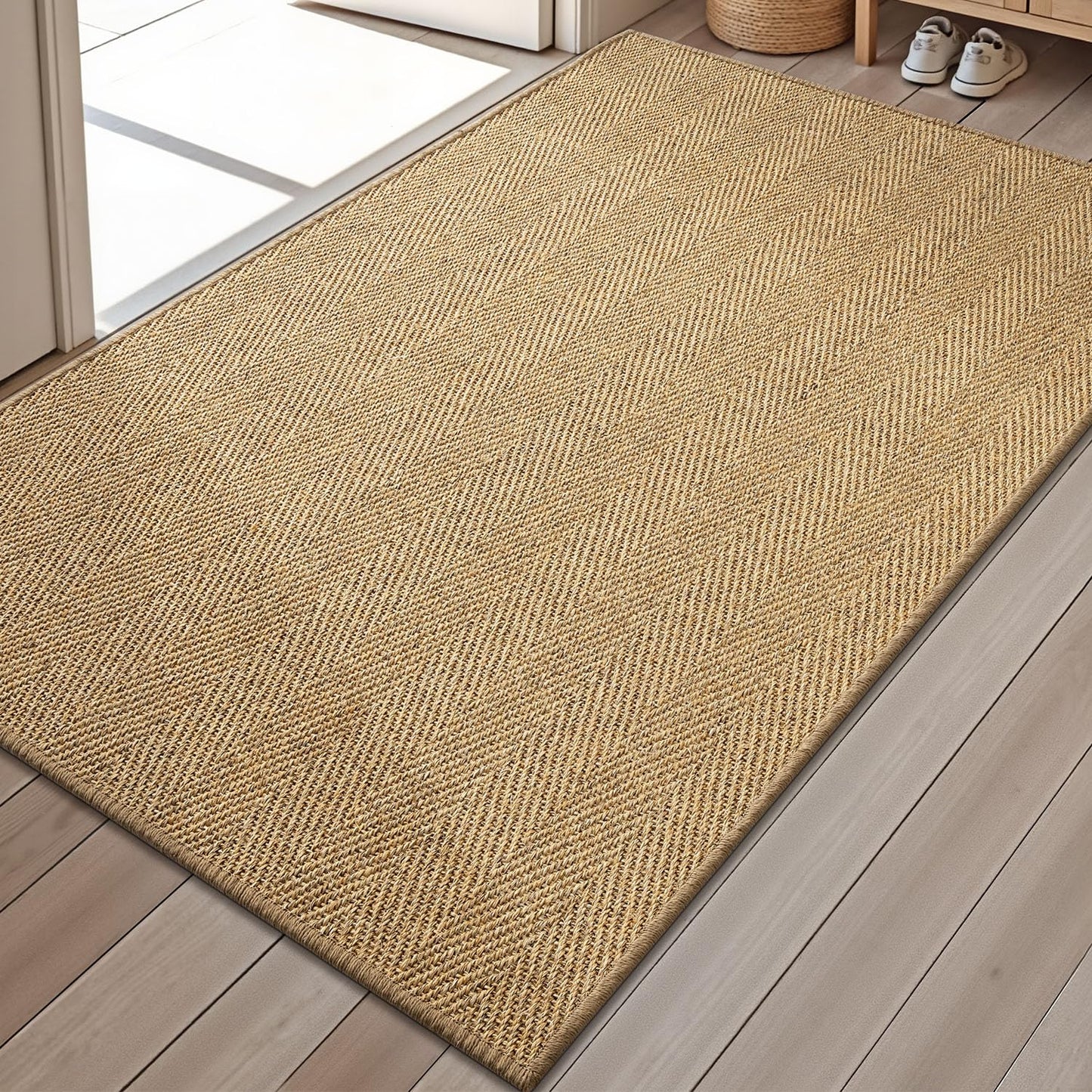 Handwoven Jute Door Mat, LUMI luxury Knit Jute Collection