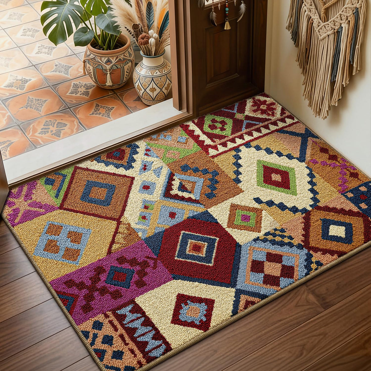 LUMI Indoor Door Mat 24x36, Non-Slip Durable Rubber Backing Washable