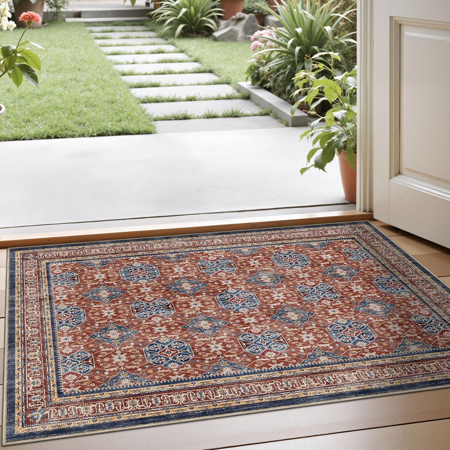 LUMI Washable Area Rug for Living Room Bedroom, Ultra Thin & Easy Clean