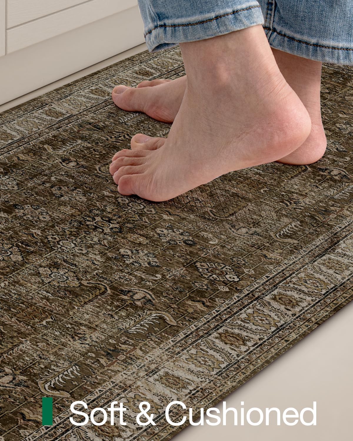 Anti Fatigue Cushioned Kitchen Mat Tawny Echo - Home