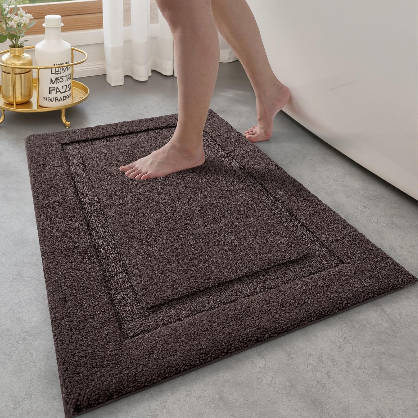 Ultra Soft Bathroom Rugs Poseidon Series - 17’’ x 30’’ / Brown
