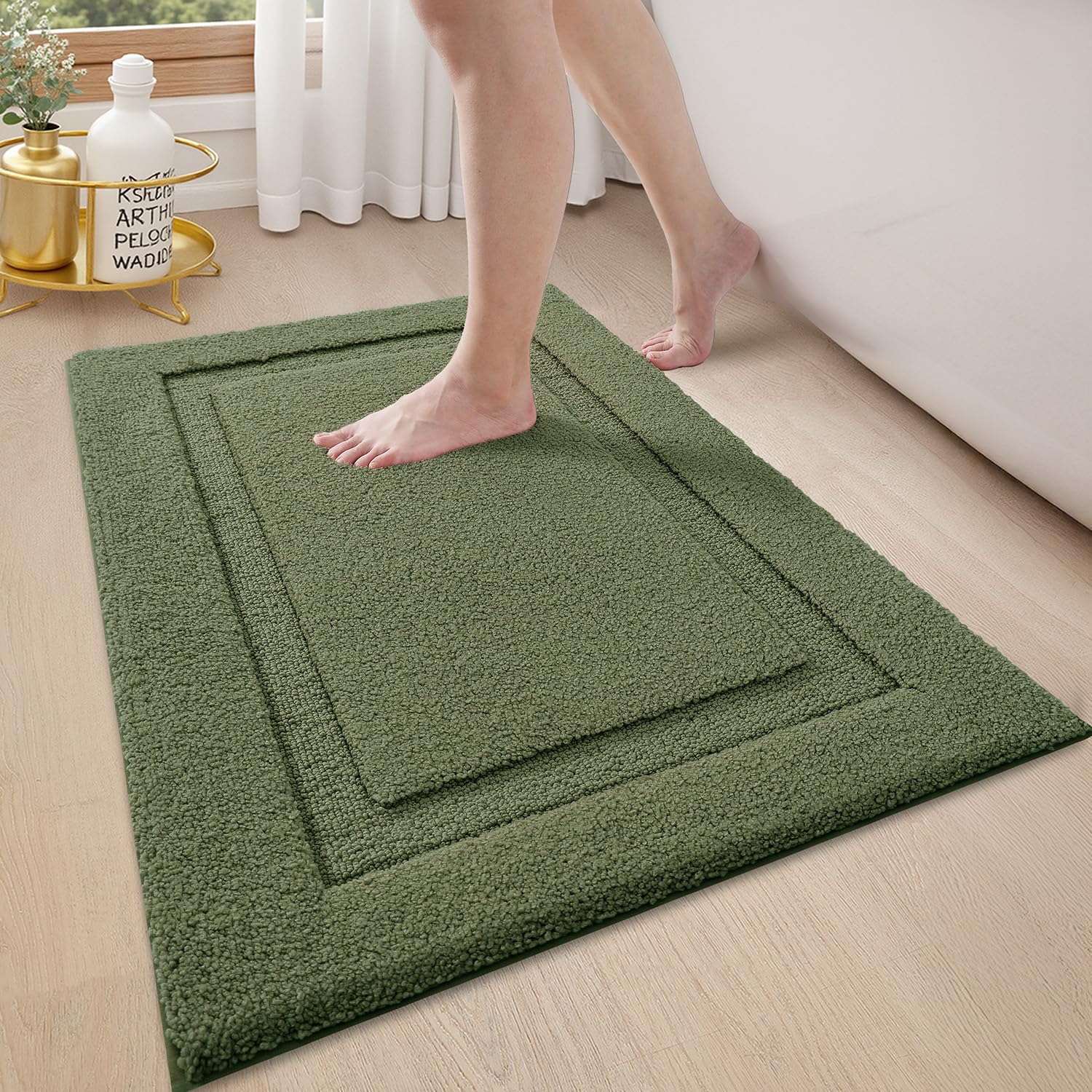 Ultra Soft Bathroom Rugs Poseidon Series - 17’’ x 30’’ / Green