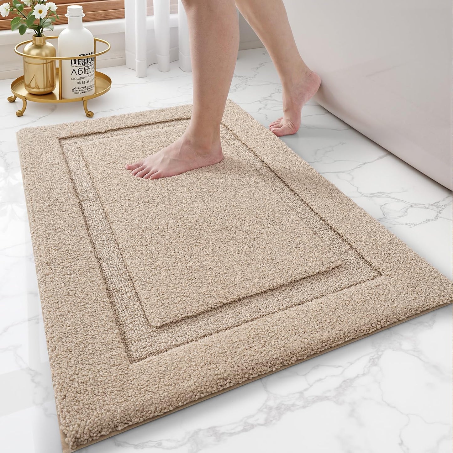 Ultra Soft Bathroom Rugs Poseidon Series - 24’’ x 36’’ / Beige