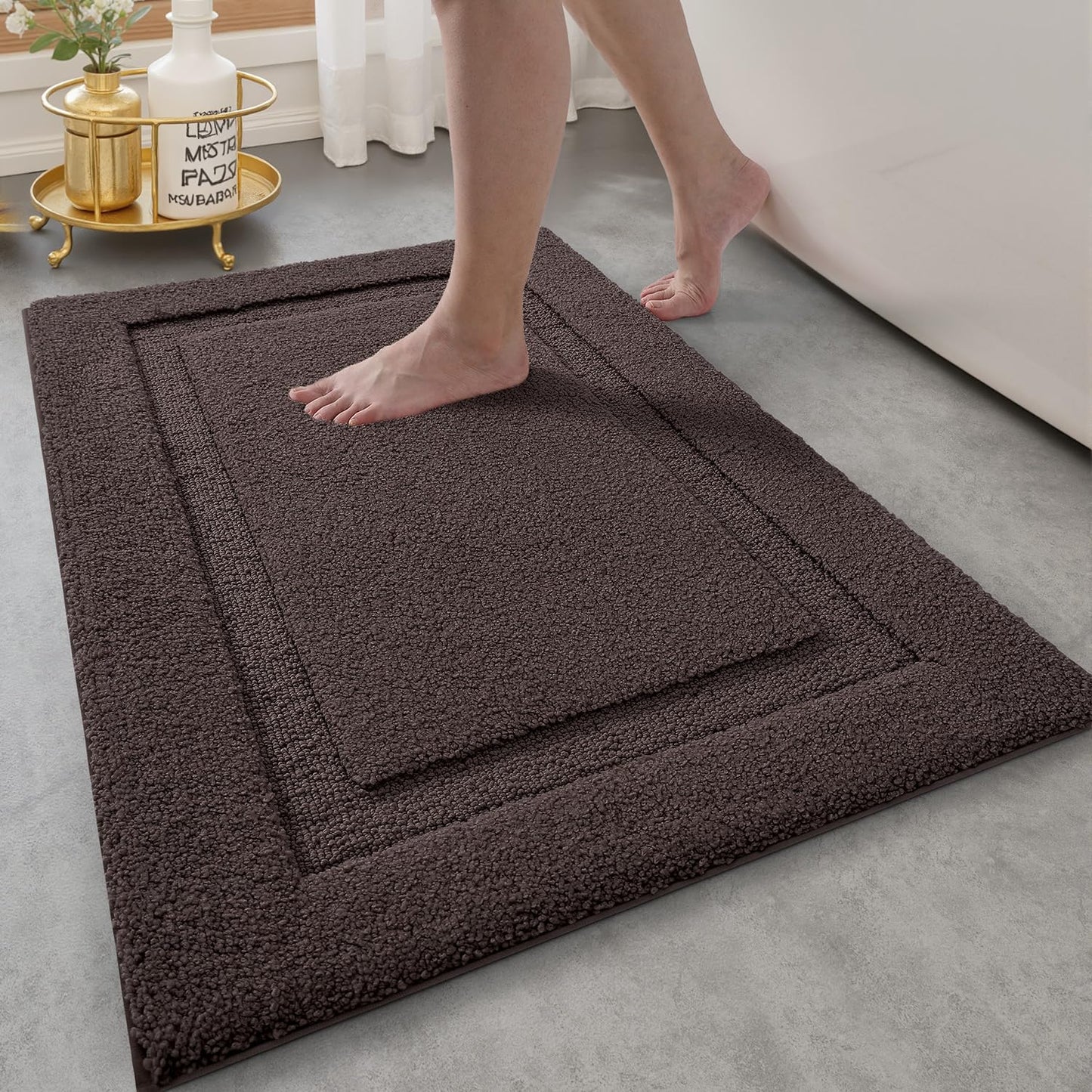 Ultra Soft Bathroom Rugs Poseidon Series - 24’’ x 36’’ / Brown