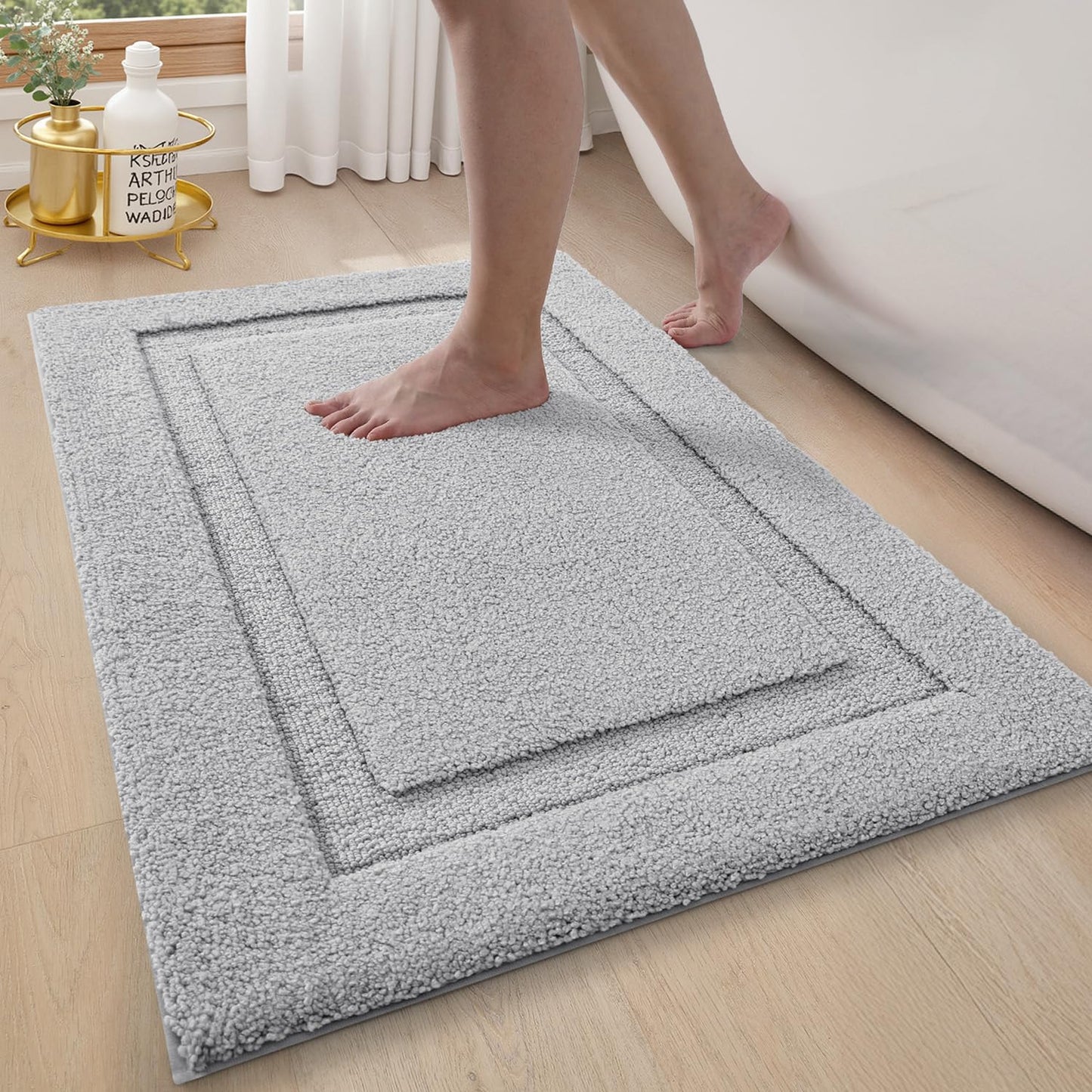 Ultra Soft Bathroom Rugs Poseidon Series - 24’’ x 36’’ / Grey