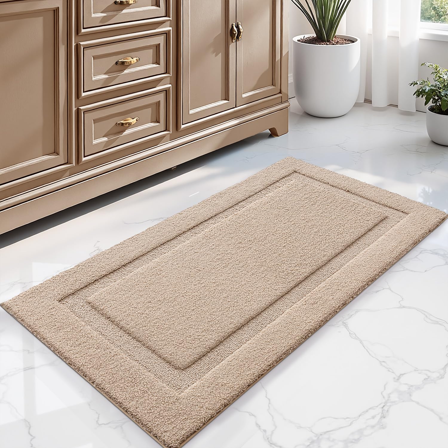 Ultra Soft Bathroom Rugs Poseidon Series - 24’’ x 43’’ / Beige
