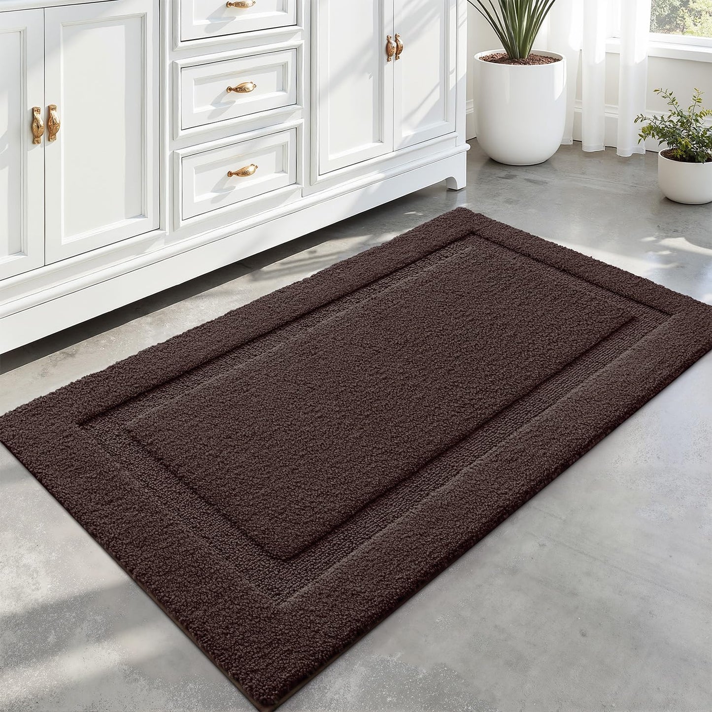 Ultra Soft Bathroom Rugs Poseidon Series - 24’’ x 43’’ / Brown